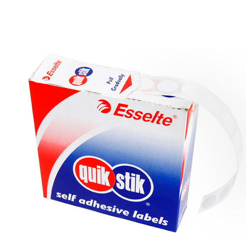QuikStik Removable Adhesive Label Dispenser Circle 11mm White Pack of 1400