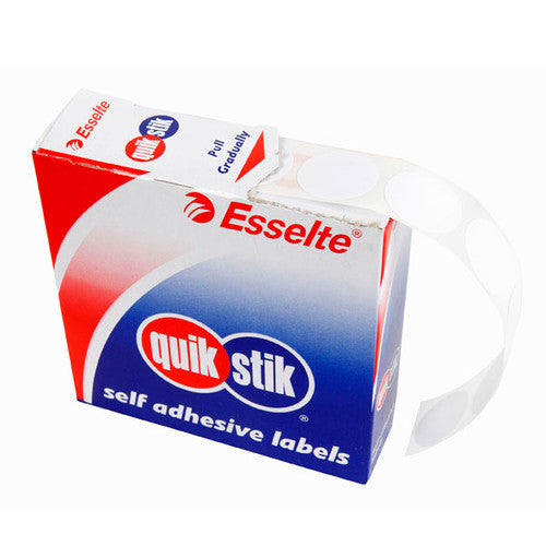 QuikStik Removable Adhesive Label Dispenser Circle 19mm White Pack of 900
