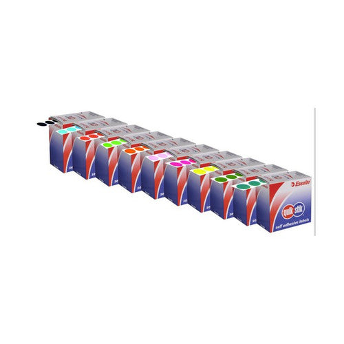 QuikStik Removable Adhesive Label Dispenser Circle 24mm Blue Pack of 500