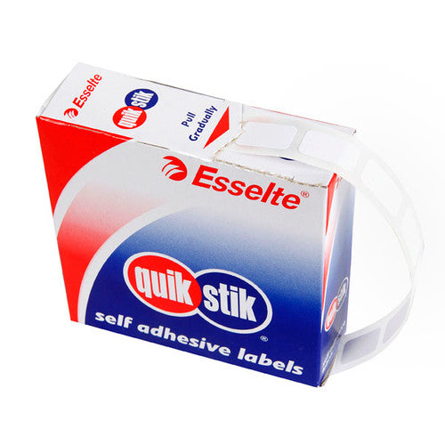 QuikStik Removable Adhesive Label Dispenser Rectangle 10 x 16mm White Pack of 1500