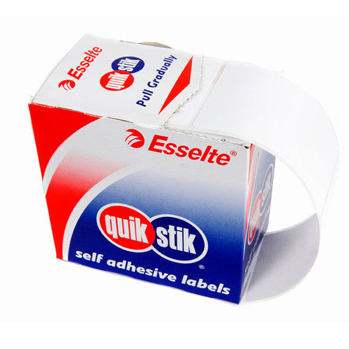 QuikStik Removable Adhesive Label Dispenser Rectangle 44 x 65mm White Pack of 150