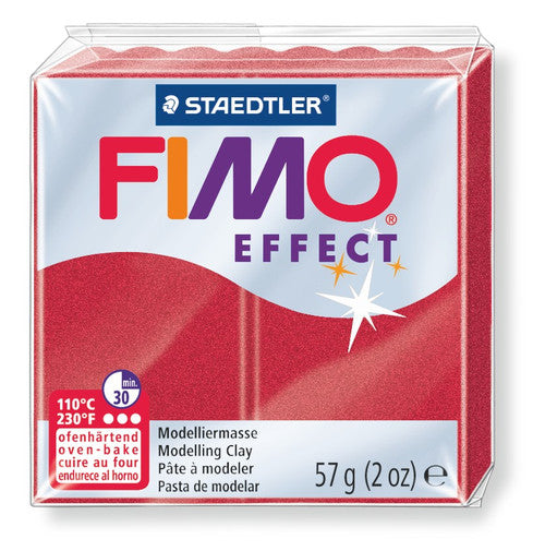 Fimo Effect Standard Block Metallic Ruby Red