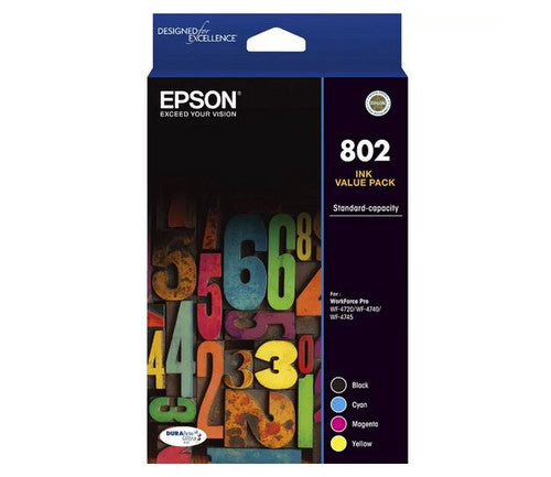 Epson C13T355692 802 Standard Capacity Durabrite Ultra Ink Value Pack 4 Colour