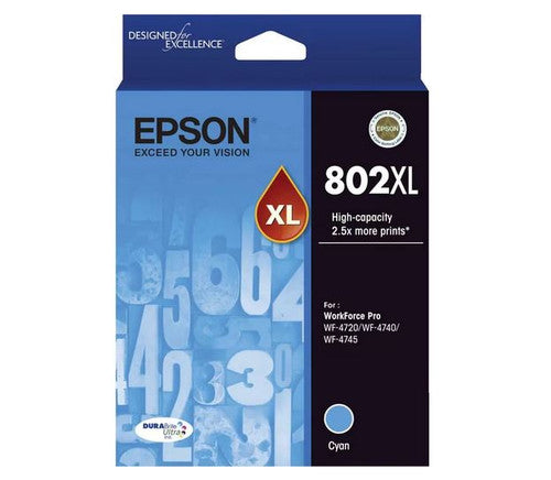 Epson C13T356292 802XL High Yield Durabrite Ultra Ink Cyan