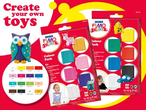 Fimo Kids Colour Pack Basic (White Yellow Red Blue Green Black)