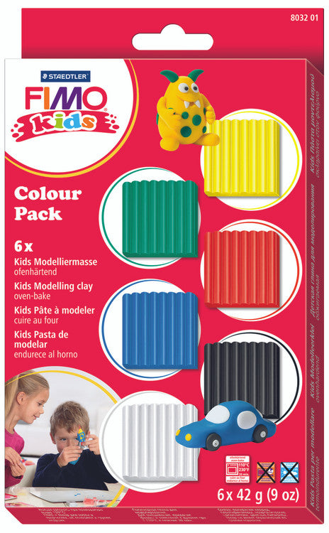 Fimo Kids Colour Pack Basic (White Yellow Red Blue Green Black)
