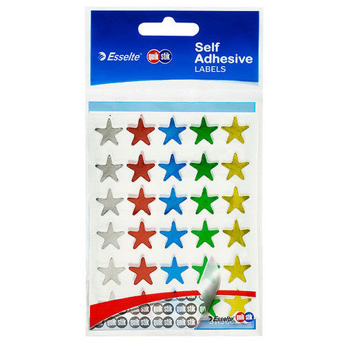 QuikStik Label Star 15mm Assorted Hangsell Pack of 150