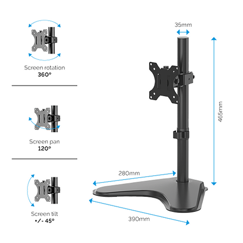 Fellowes Monitor Arm Professional Series Freestanding Single