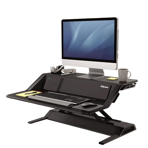 Fellowes Black Sit Stand Workstation Lotus DX