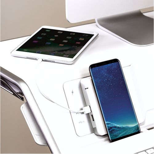 Fellowes White Sit Stand Workstation Lotus DX