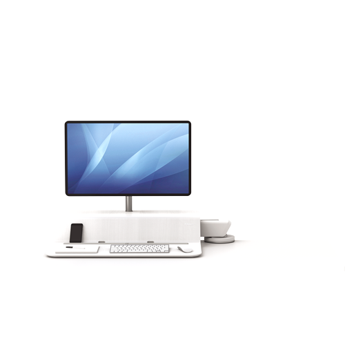 Fellowes Lotus RT Sit Stand Workstation Single White
