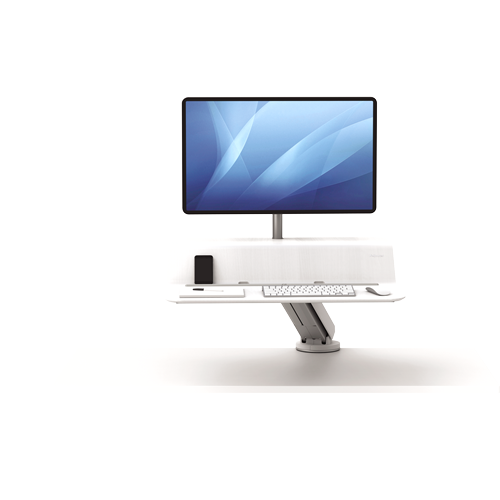 Fellowes Lotus RT Sit Stand Workstation Single White