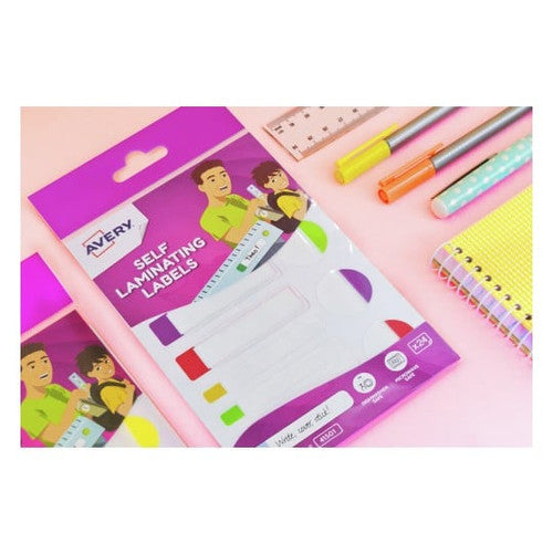 Avery Kids Self Laminating Labels Assorted Shapes 24 Pack Colour Set 2
