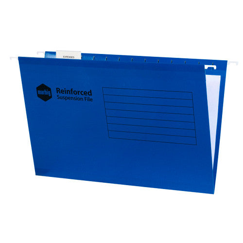 Marbig Reinforced Suspension File Complete Blue Box of 25