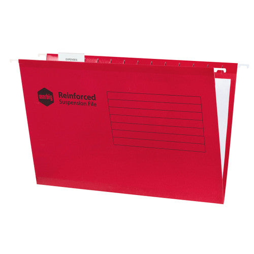 Marbig Reinforced Suspension File Complete Red Box of 25