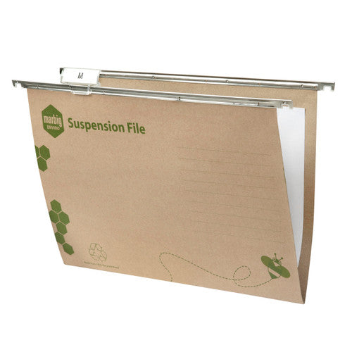 Marbig Enviro Suspension Files with Nylon Runners and Tabs Pack of 50