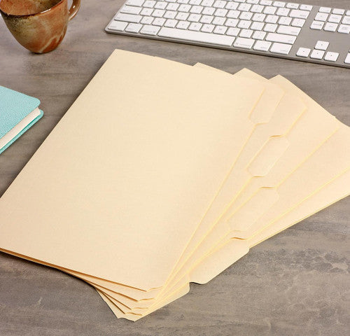 Avery Buff Tabbed Folder Foolscap 10 Sets of 5 50 Pack