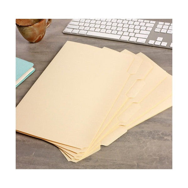 Avery Buff Tabbed Folder Foolscap 10 Sets of 5 50 Pack