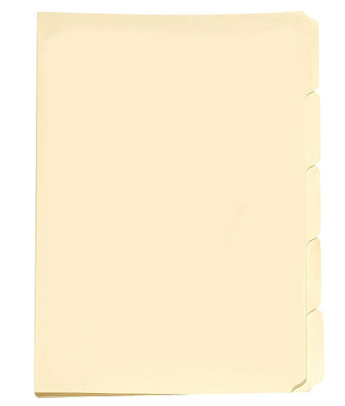 Avery Buff Tabbed Folder Foolscap 10 Sets of 5 50 Pack