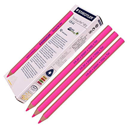 Staedtler 128 64-23 Textsurfer Dry Highlighter Pencil Pink Box 12