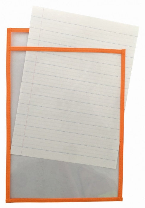 Protext Rewritable Student Pocket A3 Clear Assorted Colour Trim with Marker Pack of 5