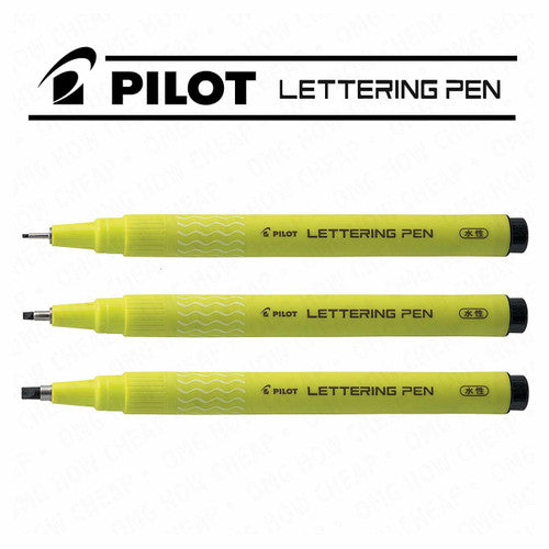 Pilot Lettering Pen Assorted Nibs Black Wallet of 3