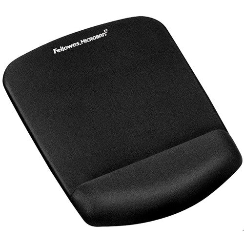 Fellowes Mouse Pad and Wrist Rest Plush Touch Lycra Black