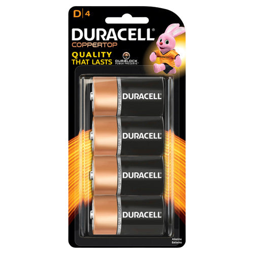 Duracell 82182404 Coppertop Batteries Size D Pack of 4