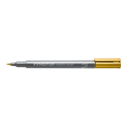 Staedtler 8321-11 Metallic Brush Marker Gold Box of 10