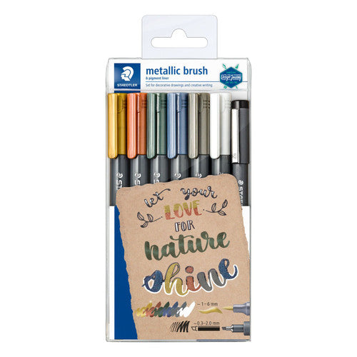 Staedtler 8321 TB7 Metallic Brush Marker Assorted Box of 7