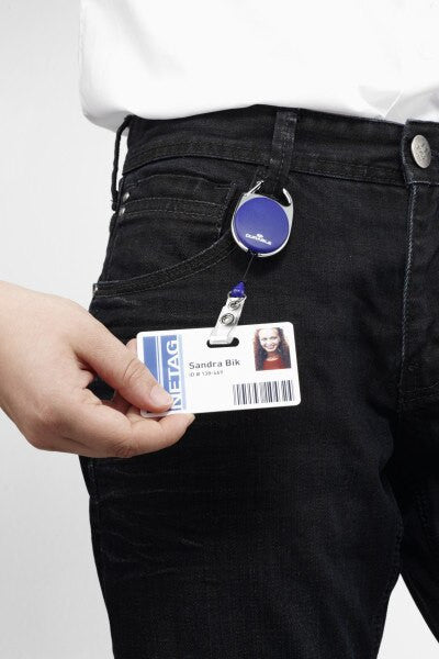 Name Badge Reel Style 80cm Blue Box 10