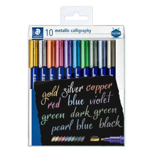 Staedtler 8325 TB10 Metallic Calligraphy Marker Assorted Wallet of 10
