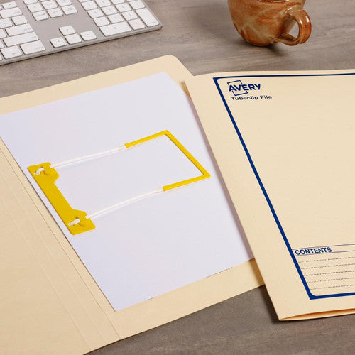 Avery Buff Tubeclip File Blue Print Foolscap 20 Box