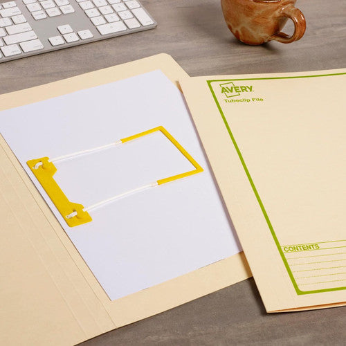 Avery Buff Tubeclip File Green Print Foolscap 20 Box