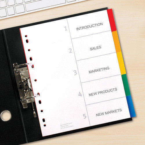 Avery Multi-Coloured Extra Wide Polypropylene Dividers 5 Tabs