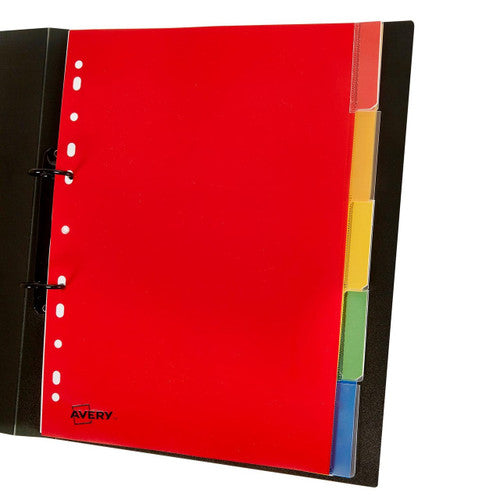 Avery Multi-Coloured Polypropylene Insertable Dividers 5 Tabs