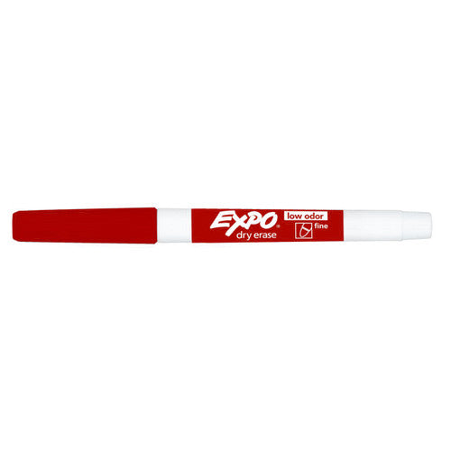 Expo 86002 Low Odour Dry Erase Markers Fine Tip Red Box 12