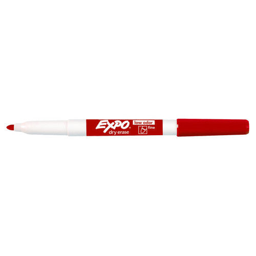 Expo 86002 Low Odour Dry Erase Markers Fine Tip Red Box 12