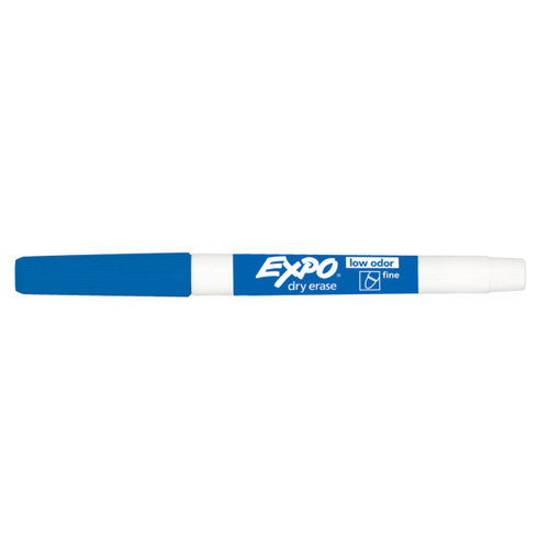 Expo 86003 Low Odour Dry Erase Markers Fine Tip Blue Box 12