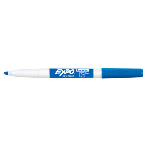 Expo 86003 Low Odour Dry Erase Markers Fine Tip Blue Box 12