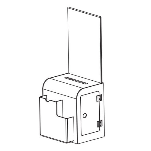 Deflecto Wall Mount Ballot Box A4 Portrait Clear