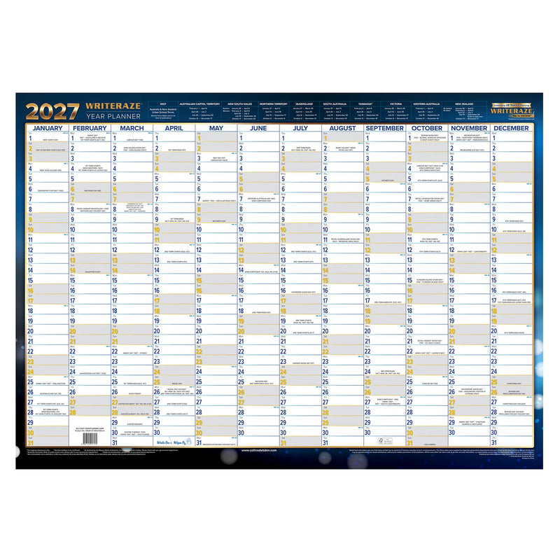 Collins Writeraze 500x700mm Laminated Planner 2027
