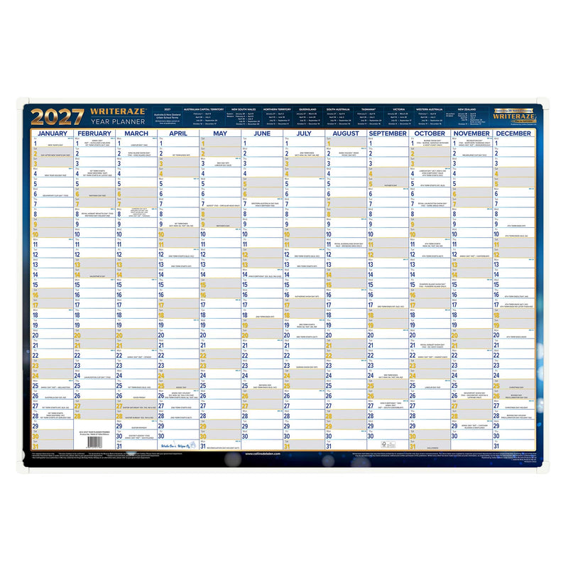 Collins A4 Wiro Calendar 2027 Month To View