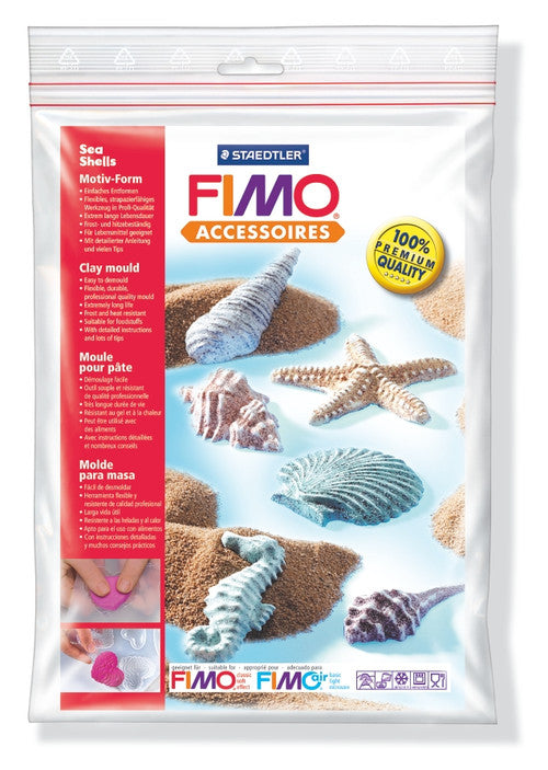 Fimo Clay Mould Sea Shells Set 6 x 6cm
