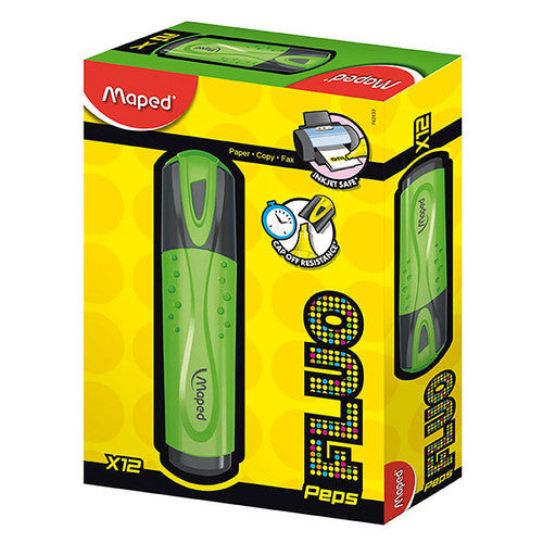 Maped Fluo Peps Highlighter Green Box of 12