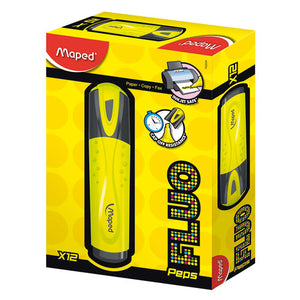 Maped Fluo Peps Highlighter Yellow Box of 12