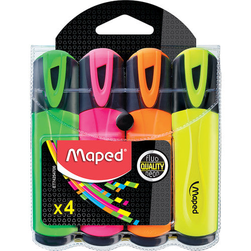 Maped Fluo Peps Highlighter Assorted Colours Wallet of 4