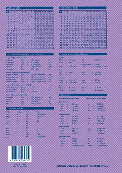 Writer Premium Exercise Book A4 96 Page 8mm Ruled Red Margin Lilac Cover Pack 10 — open pages showing ruling