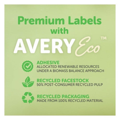 AveryEco White Address and Shipping Inkjet Labels J8167 50 Pack 199.6 x 289.1mm 1UP