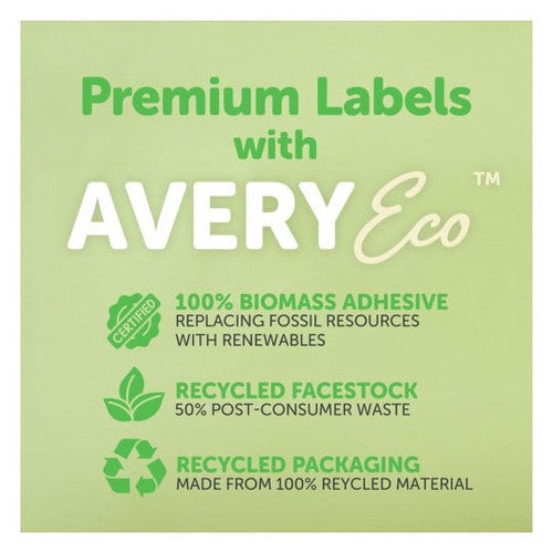 AveryEco White Address and Shipping Inkjet Labels J8164 50 Pack 63.5 x s72mm 12UP